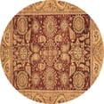 thumbnail image 1 of Ahgly Company Indoor Round Oriental Brown Traditional Area Rugs, 5' Round, 1 of 4