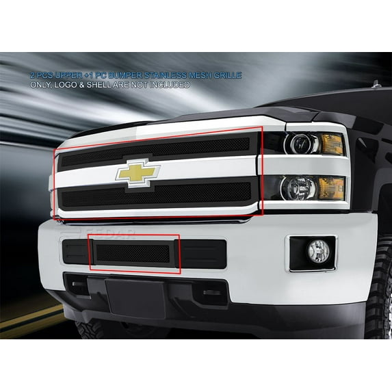 Fedar Wire Mesh Grille Combo Insert For 15-16 Chevy Silverado 2500HD/3500HD