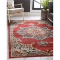thumbnail image 1 of Unique Loom 3135345 4 x 6 ft. Helios Utopia Rectangular Rug, Burgundy, 1 of 1