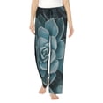 thumbnail image 2 of Lsque Blue Color Cactus Print Women's Pajama Pants, Lounge Pant - Comfortable Home Wear,Elastic Waistband, Stylish Design-Small, 2 of 9