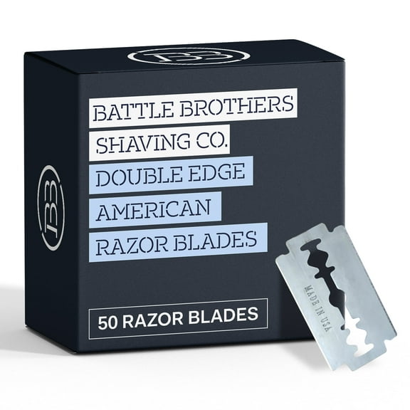Made in U.S.A. | Pack of 50 | Double Edge Safety Razor Blades | Battle Brothers Shaving Co.