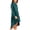 Dark Green, variant on Women's High Neck Tiered Swing Dress with Long Sleeves- Large, Black