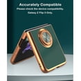 thumbnail image 6 of Compatible with Galaxy Z Flip 3 Kickstand Case Shiny Ring Holder Plating Rose Gold Edge 360 Degree Rotate Stand for Women Girls Slim Protective Magnetic Cover Case for Samsung Z Flip 3, Green, 6 of 15