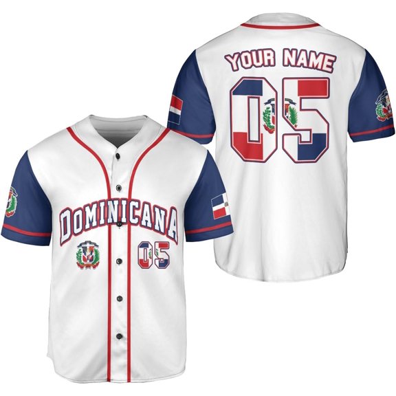 Custom Dominican Jersey for Men Dominican Baseball Jersey Dominican Baseball Jersey Dominicana Shirt Dominican Flag Jersey (S)