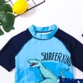 thumbnail image 5 of Emy Dola Boys Two Piece Rash Guard Swimsuits Kids Short Sleeve Sunsuit Shark Prints Swimwear Sets Toddler Bathing Suit with Sun Hat, 5 of 8