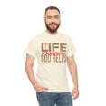 thumbnail image 4 of DJH Apparel | Life Happens, God Helps Christian Unisex Cotton T-shirt, 4 of 8