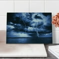 thumbnail image 2 of Nature Cutting Board, Majestic Sky View with Huge Rain Clouds All over the Sea and Vibrant Storm Rays Print, Decorative Tempered Glass Cutting and Serving Board, Small Size, Blue, by Ambesonne, 2 of 5