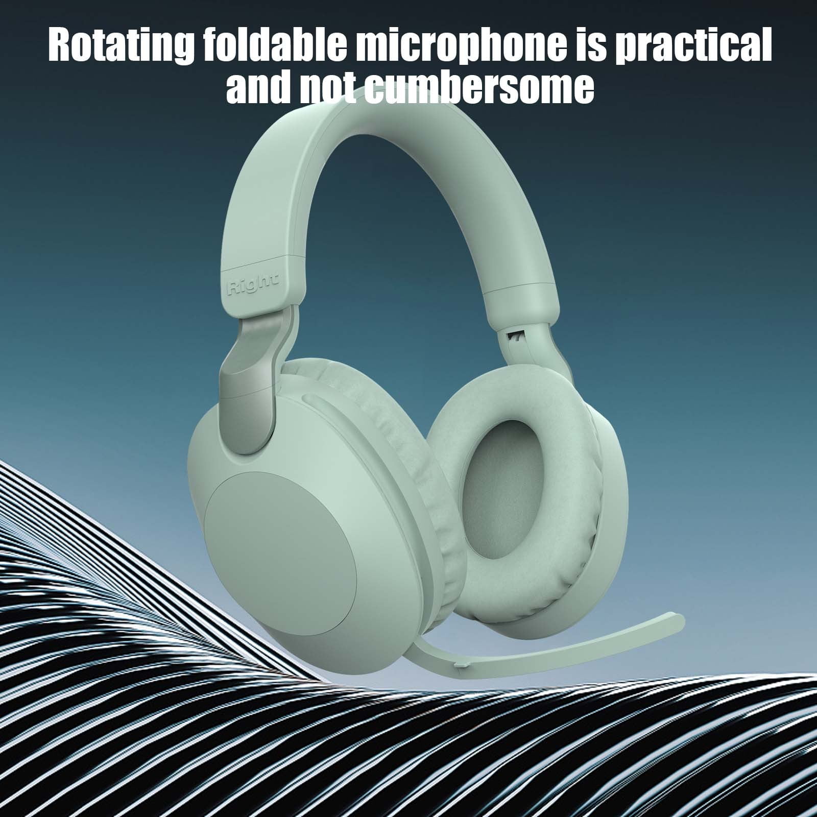 Wireless Headphones Bluetooth On-Ear Headset with Microphone and up to 50 Hours Battery Life with Quick Charging,Green