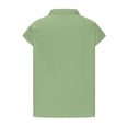 thumbnail image 5 of Womens Shirts Cotton Linen High Neck Cap Sleeve Casual Spring Summer T Shirts for Women Green L, 5 of 5
