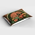 thumbnail image 2 of Ambesonne Boho Pillow Sham, Japan Floral Balcony Print, 26" X 20", Dark Salmon Laurel Green, 2 of 2