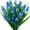 Blue, variant on Morttic 8 Bundles Outdoor Artificial Tulips Fake Flowers UV Resistant Faux Plastic Greenery Shrubs Plants for Home Outside Garden Porch Window Farmhouse Decor