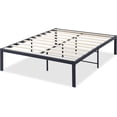 thumbnail image 1 of Base Cama Matrimonial, Marco de Cama de Metal, Espacio de Almacenamiento Debajo, Listones de Madera Duraderos, Sin Ruido, No Necesita Somier,, 1 of 2