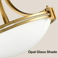 thumbnail image 3 of Claxy 3-Light Gold Semi Flush Mount Light with Bowl Milk Glass Shade, 3 of 7