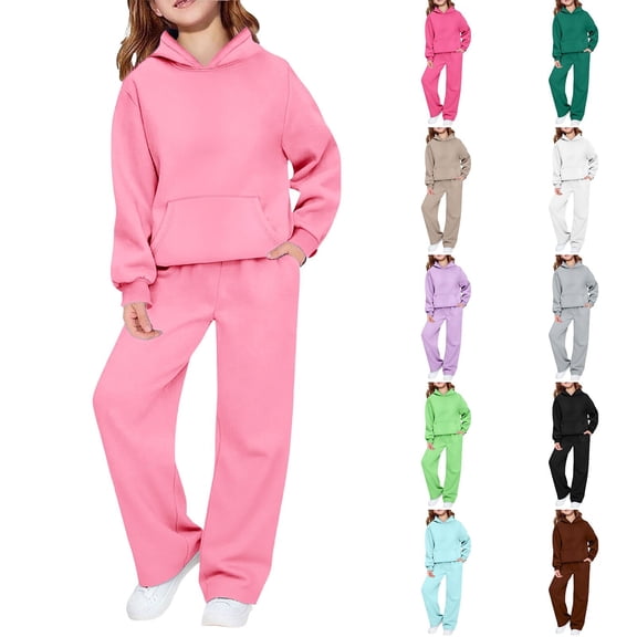 Blekii Childrens Winter Sportswear Set, Children's Winter Sportswear Set, Long Sleeve Hoodie & Pants for Boys Girls, Casual Two Piece Outfit Long Sleeve Hoodie Pants Outfit Winter Sports, Casual