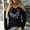 Black, variant on QHWAUAKFBN T Shirts For Women Trendy Neck Hollow-Out Studded Long Sleeve Tshirts Top