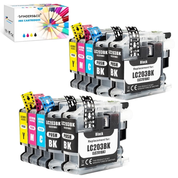 F Finders&CO Cartouches d'Encre de Remplacement pour Brother LC203 LC201 LC201TG LC203TG Encre Compatible avec Br
