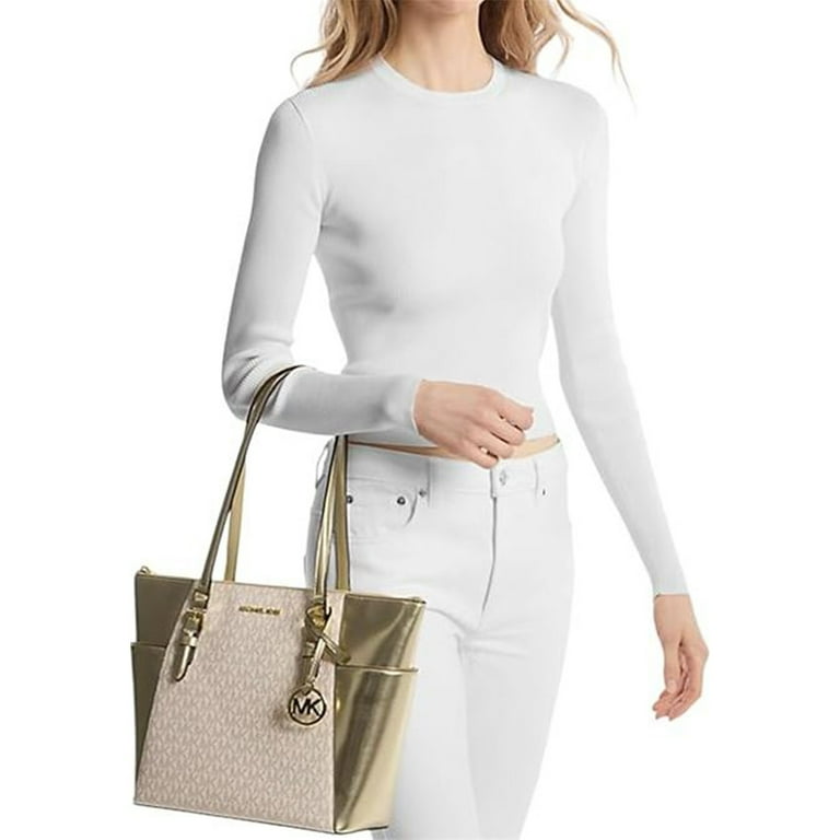 MICHAEL KORS 34F9GJ6F2L001 関税送料込 Michael Kors Women's Charlotte Large Signature Logo and