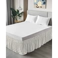 thumbnail image 4 of Light Brown Bed Skirt Queen Size 16" Drop Checkered Ruffled Wrap Around Bed Skirts Adjustable Elastic Bedskirt Dust Ruffle for Queen Size Bed, 4 of 7
