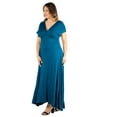 thumbnail image 2 of 24/7 Women's Plus Size Comfort Apparel Empire Waist V Neck Plus Size Maxi Dress, 2 of 4