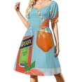 thumbnail image 2 of Vestido de manga corta con diseño de célula, mitocondria, ADN, orgánulo y metabolismo, estilo coreano, para fiesta de graduación, ropa de mujer., 2 of 7
