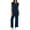 #037-Navy, variant on Cutuoiiu Plus Size Women's Solid Color Loose Fit Wide Leg Jumpsuit with Ruched Bust Design and Pockets for Spring and Summer Daily Wear Gifts