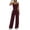 `Wine, variant on Hurxie Women's 2 Piece Pajama Lounge Set Summer Matching Lounge Sets Spaghetti Strap Tank Top Comfy Wide Leg Pants Sets Black,L
