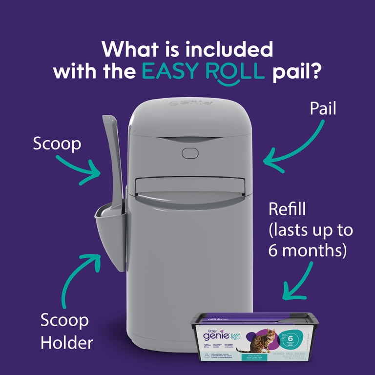 Litter Genie Easy Roll Cat Litter Disposal Pail, Odor Control photo 2