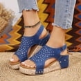 thumbnail image 2 of Women Casual Sandals Wedge Denim Sandals Lady Sandals Women Slippers, 2 of 9