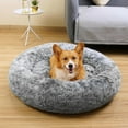 Katinyos Calming Dog Bed for Medium Dogs, 32 inches Donut Dog Bed with