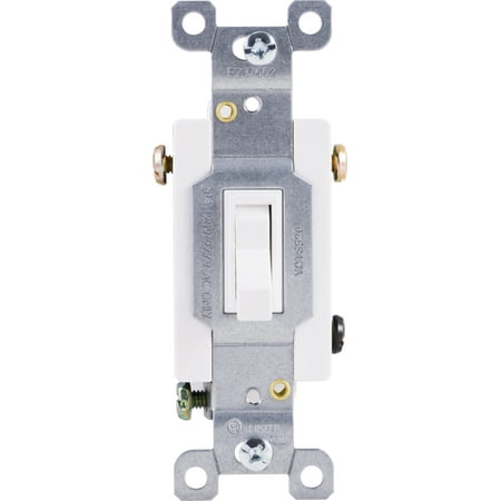 GE Heavy-Duty Grounding 3-Way Toggle Light Switch, 15A, 0W, 42161
