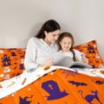 thumbnail image 5 of jejeloiu Halloween Ghost Full Size Comforter Sets,Spooky Castle Bedding Comforter Set,Black Bats Spider Bedding Sets For Boys Kids,Breathable Home Decor Reversible,3 Pieces, 5 of 8