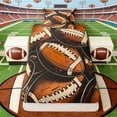 thumbnail image 4 of Erosebridal Retro Football Pattern Twin Sheet Sets, Vintage Sports Bedding for Men and Boys, 3pcs, 1 Flat Sheet, 1 Fitted Sheet and 1 Pillowcase, 4 of 6