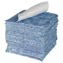 Brady Sorbent Pad, 24 gal, 15 in x 19 in, Oil, Blue, White, 100 PK SPC105