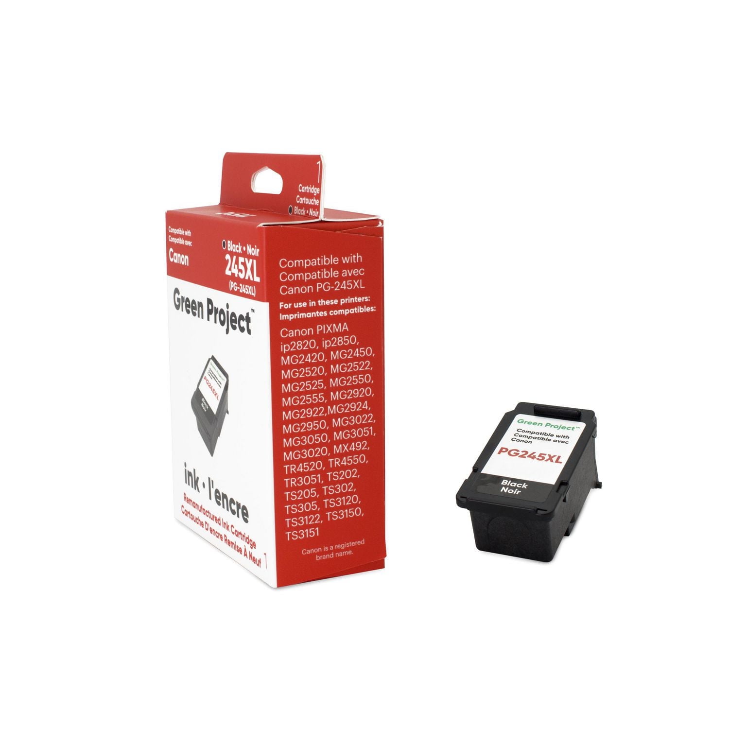 Green Project Canon PG-245 XL Black Remanufactured Ink Cartridge, (GP-C-245XL)