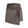 thumbnail image 4 of Faux Suede Mini Skirt Fall Winter Bodycon Short Suede Mini Skort for Women Gray XL, 4 of 8