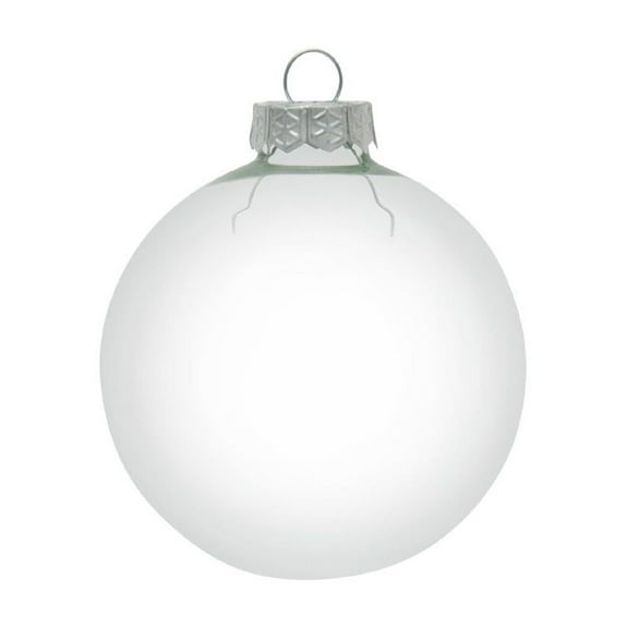 Whitehurst Transparent Glass Christmas Ball Ornaments - 2.75" (70mm) - Clear - 12ct