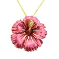 thumbnail image 4 of Red Hawaiian Hibiscus Swarovski Crystal Flower pin brooch and Pendant, 4 of 4