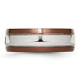 thumbnail image 3 of Chisel Stainless Steel Brushed/Polished Brown IP-plated Edge 1/20 carat Diamond 8mm Band, 3 of 7