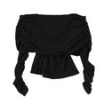 thumbnail image 2 of n:philanthropy Womens Faux Wrap Off the Shoulder Blouse, Black, Small, 2 of 2