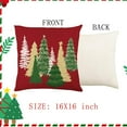 thumbnail image 2 of Red Christmas Pillow Covers 16 x 16 Inch Set of 2 White Gold Green Colorful Christmas Trees Throw Pillow Covers Xmas Winter Holiday Decorative Pillow Covers Cushion Cases for Sofa Couch, 2 of 6