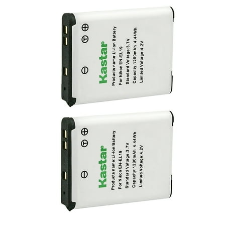 Kastar 2-Pack EN-EL19 Battery Replacement for Nikon EN-EL19 ENEL19 Battery MH-66 MH66 Charger Nikon Coolpix S4400 Coolpix S5200 Coolpix S5300 Coolpix S6400 Coolpix S6500 Coolpix S6600 Camera