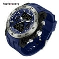 thumbnail image 4 of Sanda Men's Analog Sports Watch, LED Large Face Waterproof Wrist Watches, Dual Dial Digital Analog Watches for Men  6029, 4 of 5