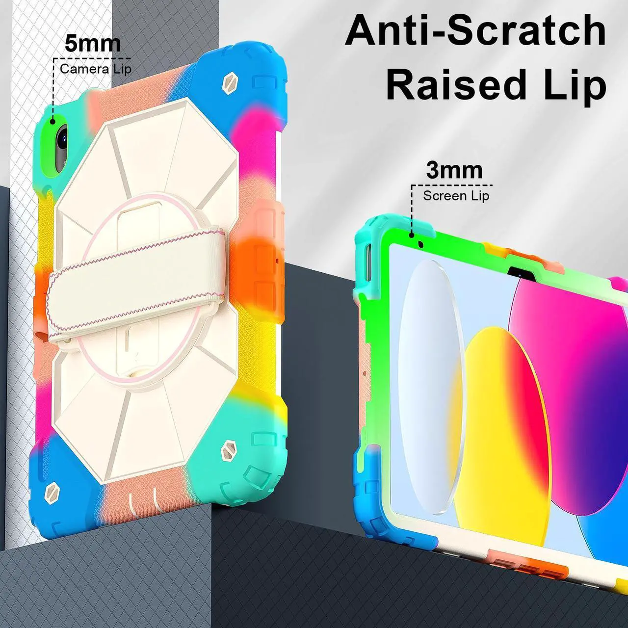 Case for iPad (A16) 11th Generation 11 Inch 2025, iPad 10th Generation 10.9 inch 2022 with Rotating Stand Pencil Holder Hand/Shoulder Strap, Shockproof Protective Cover