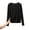 Black, variant on Women's Pajama Tops Long Sleeve Round Neck Polka Dot Print Night T-Shirts Loose Casual Sleep Tops Lounge