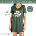 thumbnail image 3 of Hello Mello Holiday Sleep Shirt Soft Lounge Pajama V-Neck Nightgown, Oh What Fun (Women's), 3 of 9
