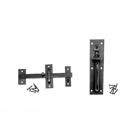 Renovators Supply Door Lock Latch 7" Black Iron Norfolk Thumb Door Latches Two Sided Colonial Locks w/Screws