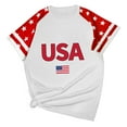thumbnail image 2 of Xdegoge 4Th of July Shirts for Women Patriotic Usa Tops Short Sleeve Raglan American Flag T Shirt Summer Crew Neck Blouses Casual Graphic Tee, 2 of 4