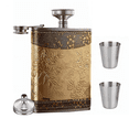 thumbnail image 1 of Set Licorera Bolsillo De 8 Oz,ánfora Rocker Acero Inoxidable  Belug, Color oro, 1 of 5