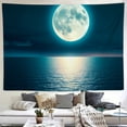thumbnail image 2 of RKSupls Tapestry Wall Hanging Art, Full Moon Over Ocean at Night Tapestry Decoration for Daily Bedroom, Dorm, Living Room, Apartment Hallway Home Decor, 2 of 5
