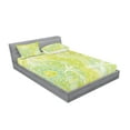 thumbnail image 2 of Ambesonne Animal Fitted Sheet & Pillow Sham Set, Dragonfly over Mandala, Full, Green White, 2 of 2